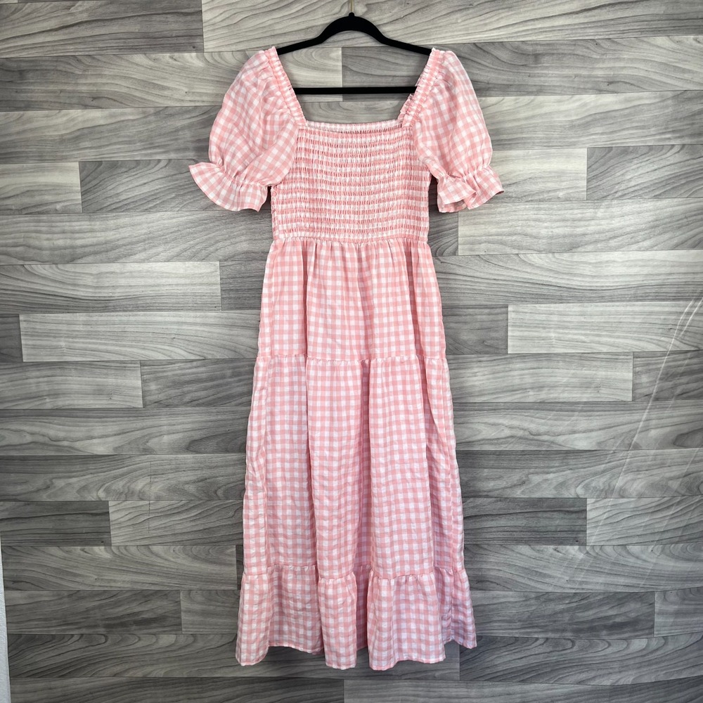 Pink Gingham Midi Dress - Picture 8 of 12